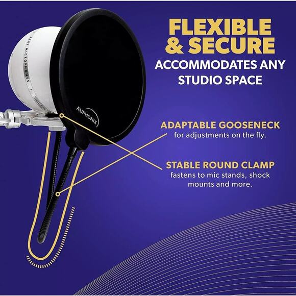 Auphonix Microphone Pop Filter (MPF-2) 6-inch Diameter Mesh Filter - Picture 7 of 8